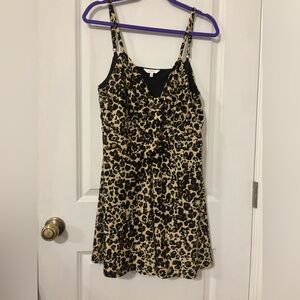 Leopard Print Spaghetti Strap Romper